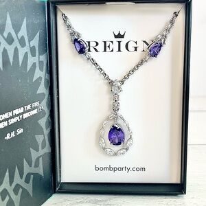 Elegant Silver and Purple Gemstone Necklace